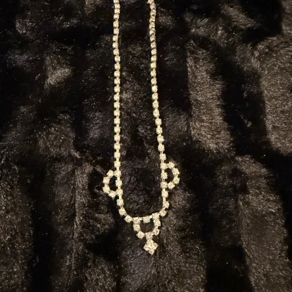 Vintage Rhinestone Necklace w/Weiss Screw Back Pronged Rhinestone Earrings - Picture 3 of 6